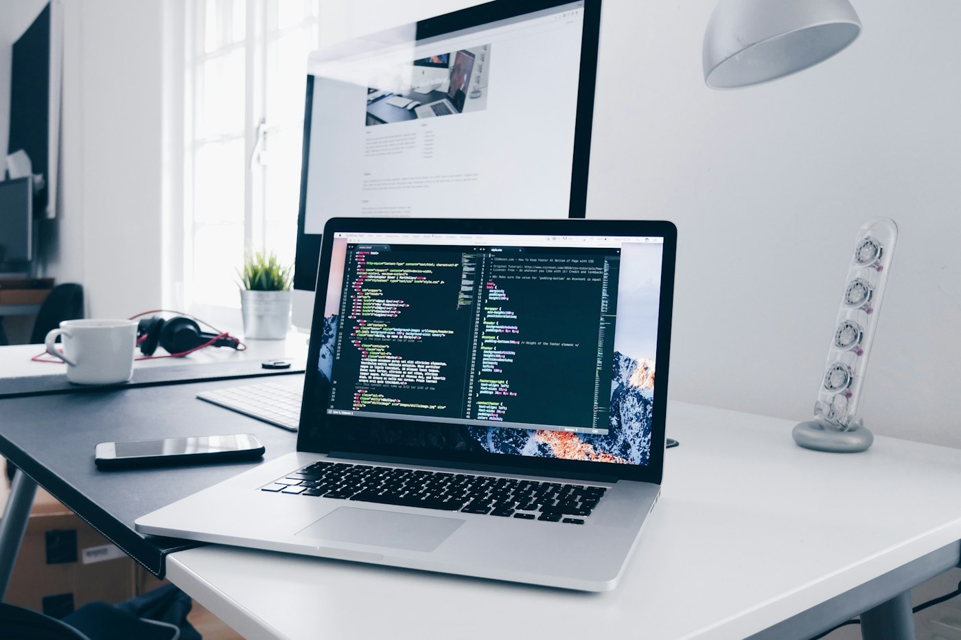 Developer building a website