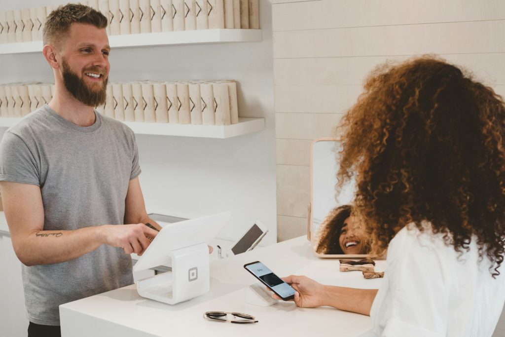 Customer paying online with a card